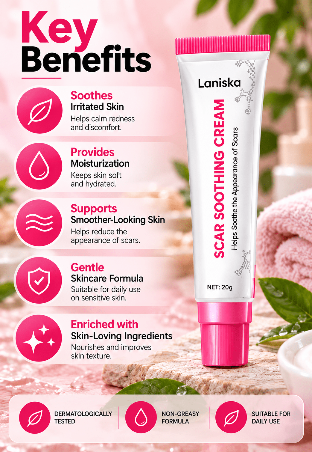 Scar Soothing Cream For Surgical Scars & Skin Repair