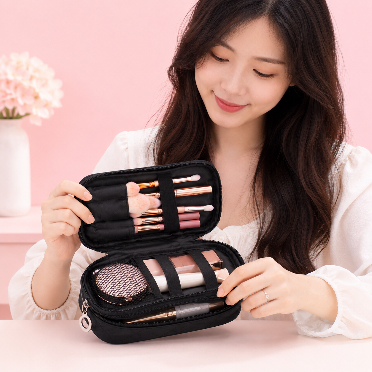 GlamVault Travel Makeup Bag