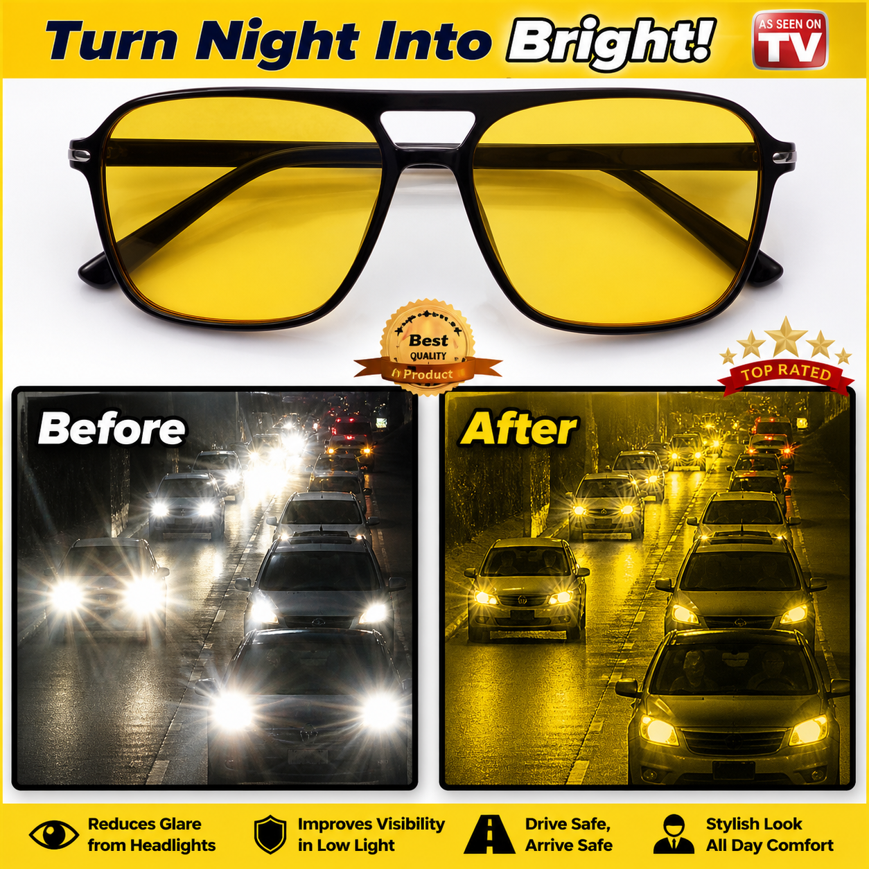 NightGuard Anti-Glare Driving Glasses