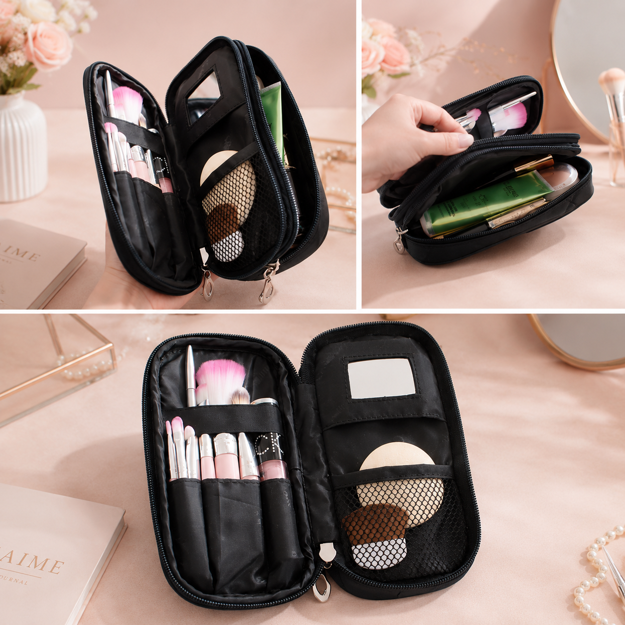 GlamVault Travel Makeup Bag