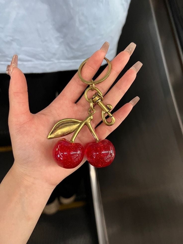 Cute Cherry Keychain 🍒