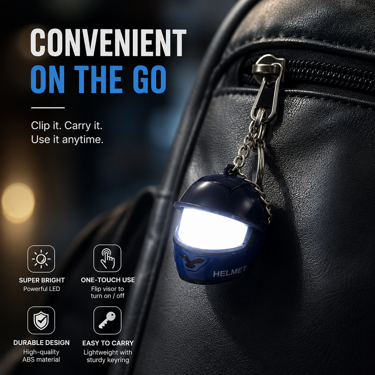 Import LumiHelmet Flashlight Keychain